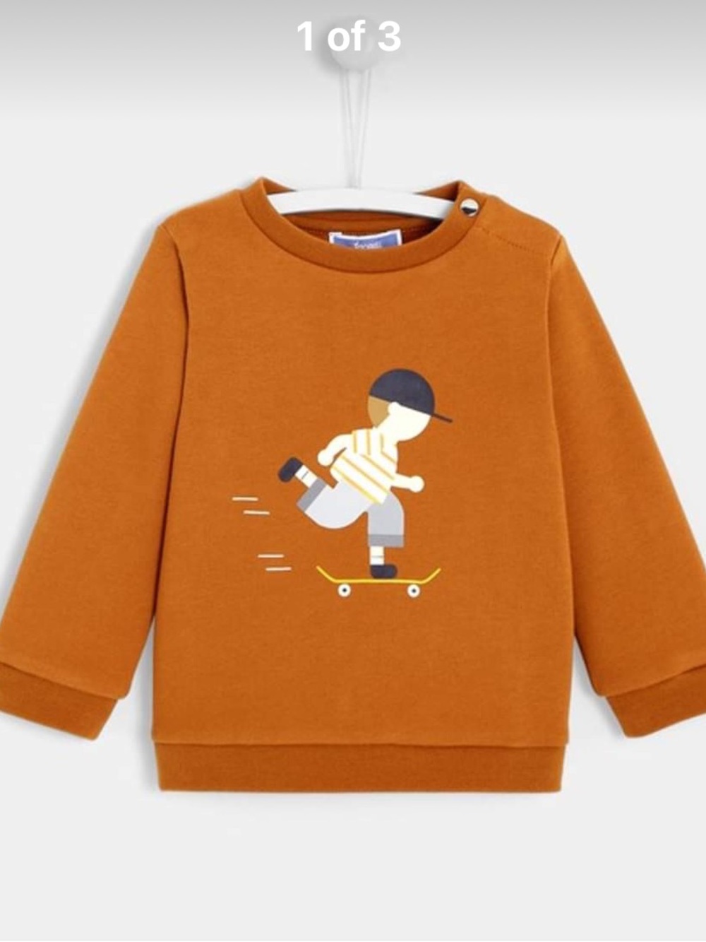 JACADI Boys Rust Skateboard Graphic Sweatshirt